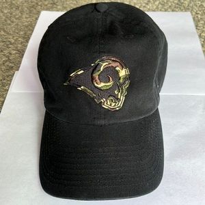 Los Angeles Rams 47 Brand Black Camo Logo Clean Up Strap Adjustable Hat Dad Cap